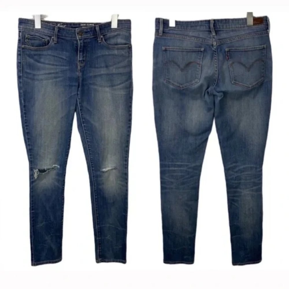 Levi's Demi Curve Skinny Jeans Size 28 San Francisco Distressed Knee